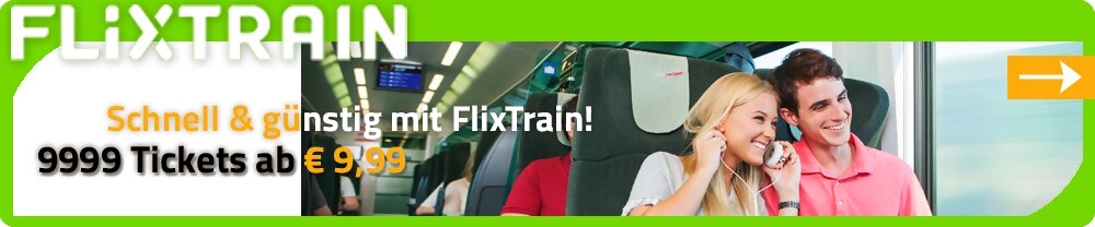 FlixTrain - Schnell & günstig mit FlixTrain - 9999 Tickets ab € 9,99